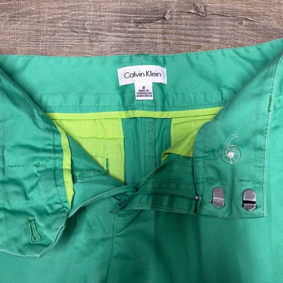 Calvin Klein Women's Vibrant Green Bermudas - Picture 3 of 8